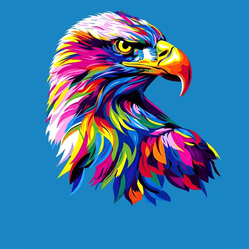 Aigle Pop Art Couleurs vives Aigle royal Pygargue à queue blanche