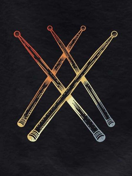 Retro Drumsticks Sketch