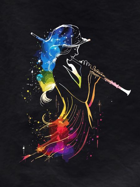 Flute player Retrowave