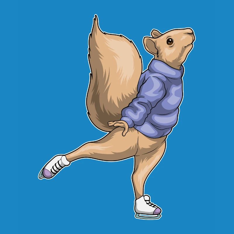 Eichhörnchen Eislaufen Schlittschuhe