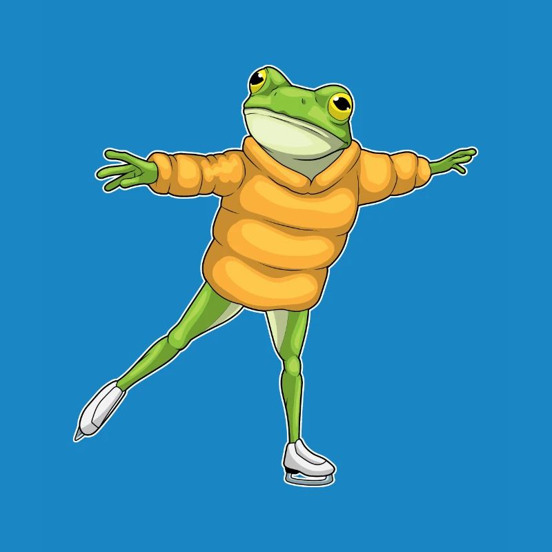 Frosch Eislaufen Schlittschuhe