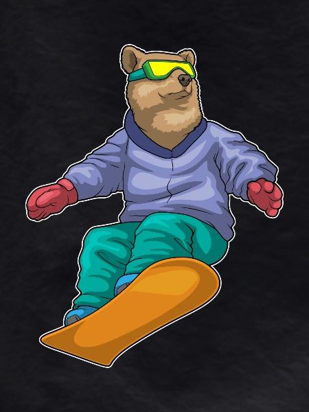 Bear Snowboarder Snowboard