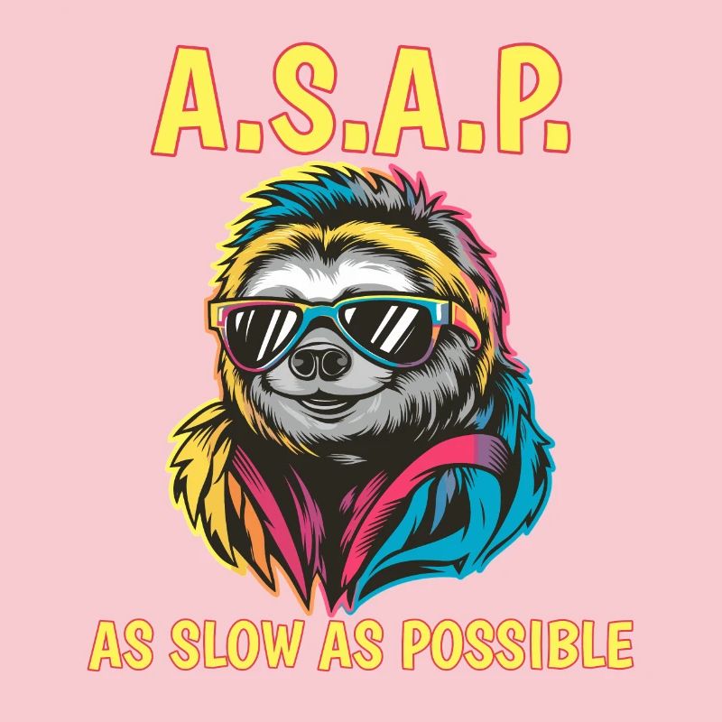 ASAP As Slow As Possible Sloth Cool Sunglasses