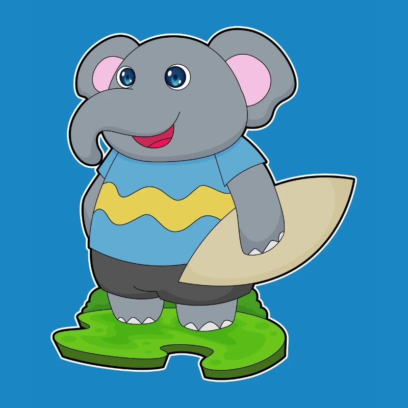 Été de planche de surf sur l’éléphant