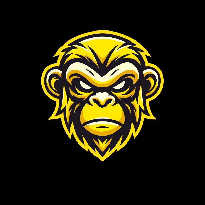 Conception de visage de singe féroce jaune