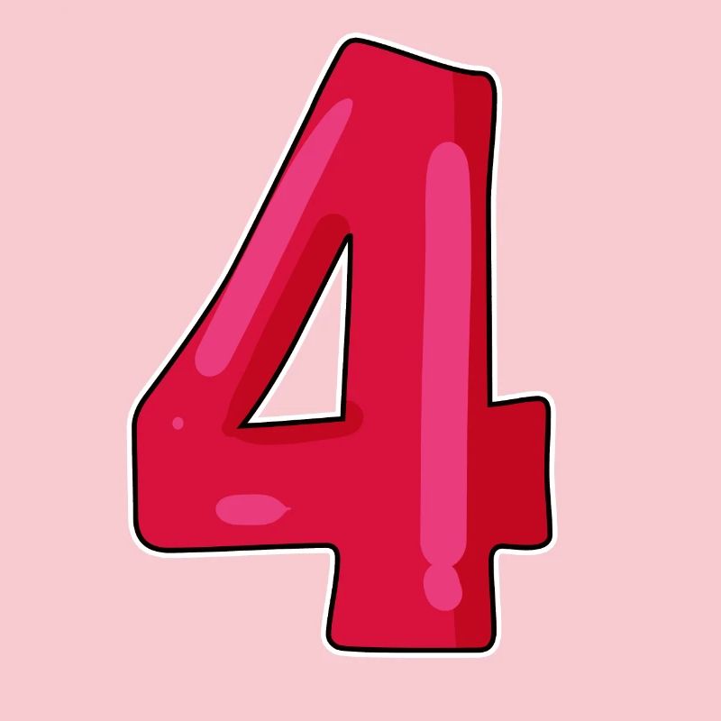 Zahl Nummer Vier 4