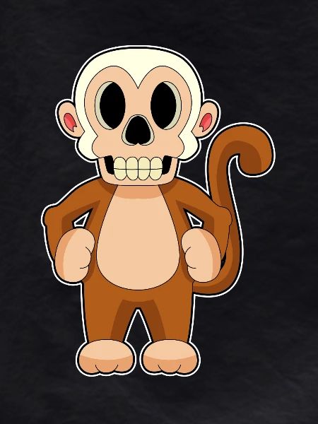 Monkey Halloween Skull