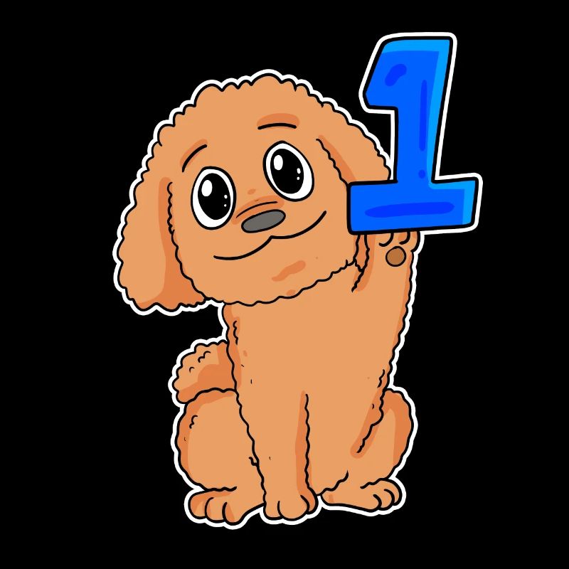 Zahl 1 Nummer Eins - Hund Motiv