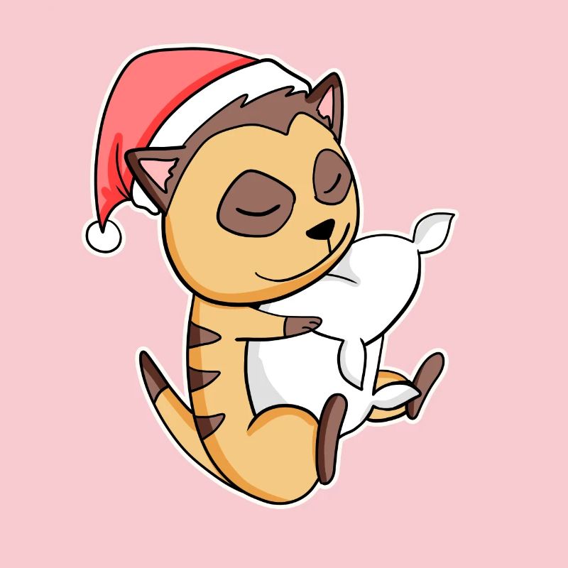 Suricate Mignon Fatigué Dormir à Noël