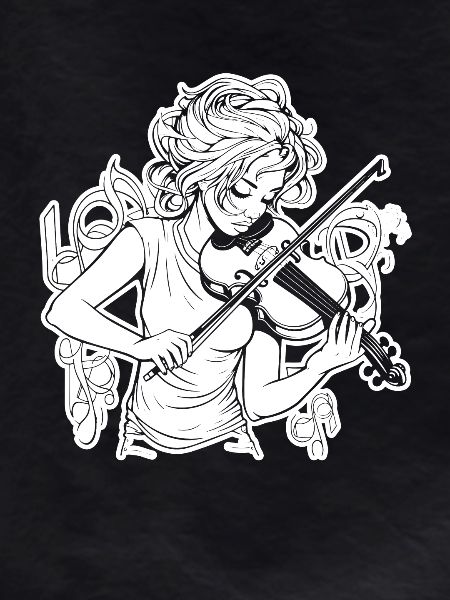 Fiddle Girl Drawing