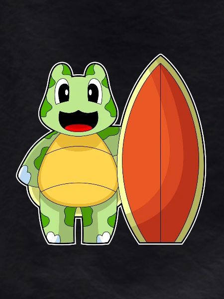 Turtle Surfing Surfboard Summer