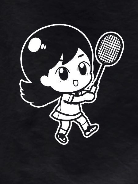 Little badminton player