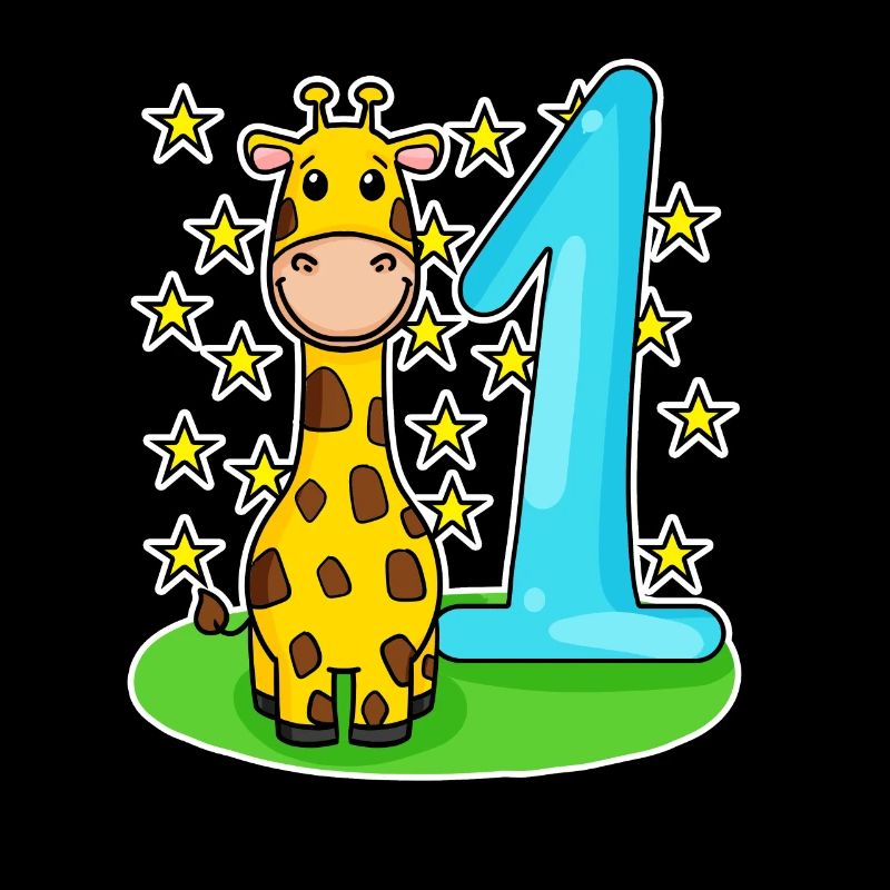 Zahl 1 Nummer Eins - Giraffe Motiv