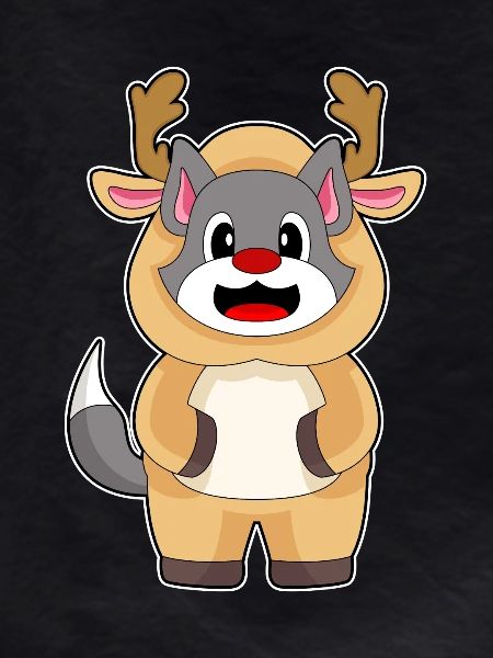 Cat Christmas Reindeer