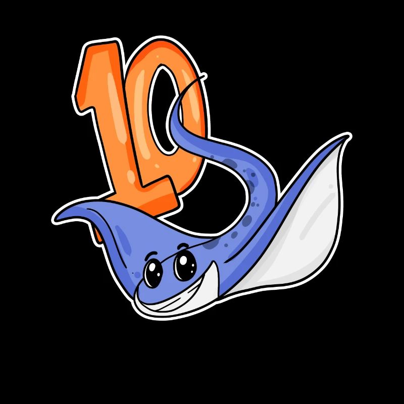 10e anniversaire Motif Stingray - dix - 10 ans