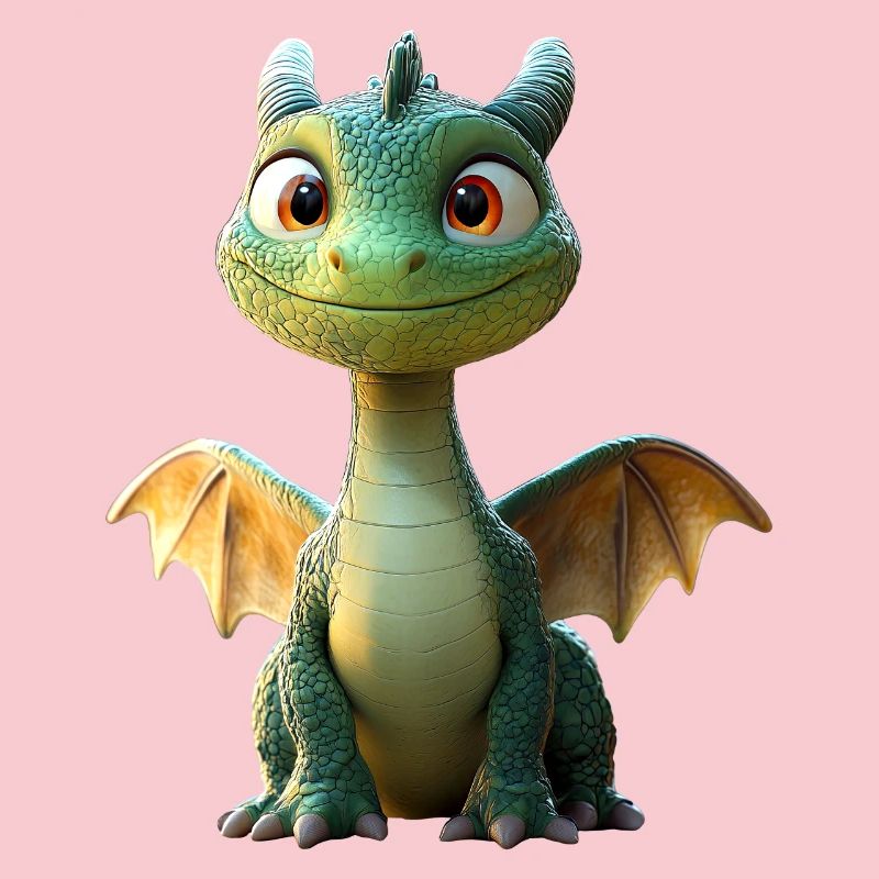 Dragon Petit Vert Bébé Dragon Mignon Dragon