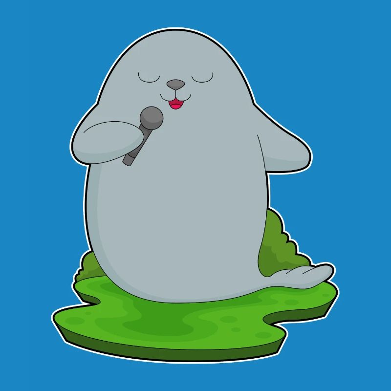 Seal Singer Microphone Singing