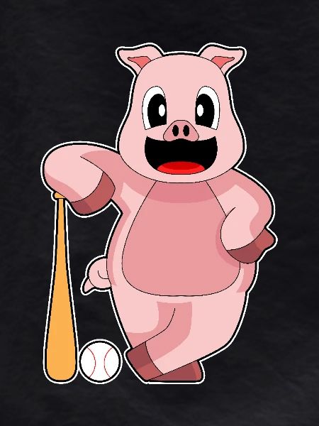 Pig Baseball Baseball Bat