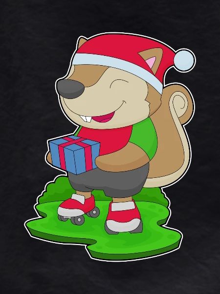 Squirrel Christmas Roller Skates