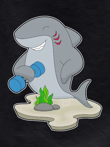 Shark Bodybuilder Dumbbell Bodybuilding