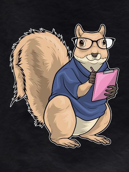 Squirrel Secretary Clipboard Office