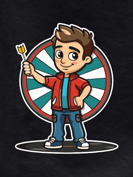 Darts Player Cartoon Style