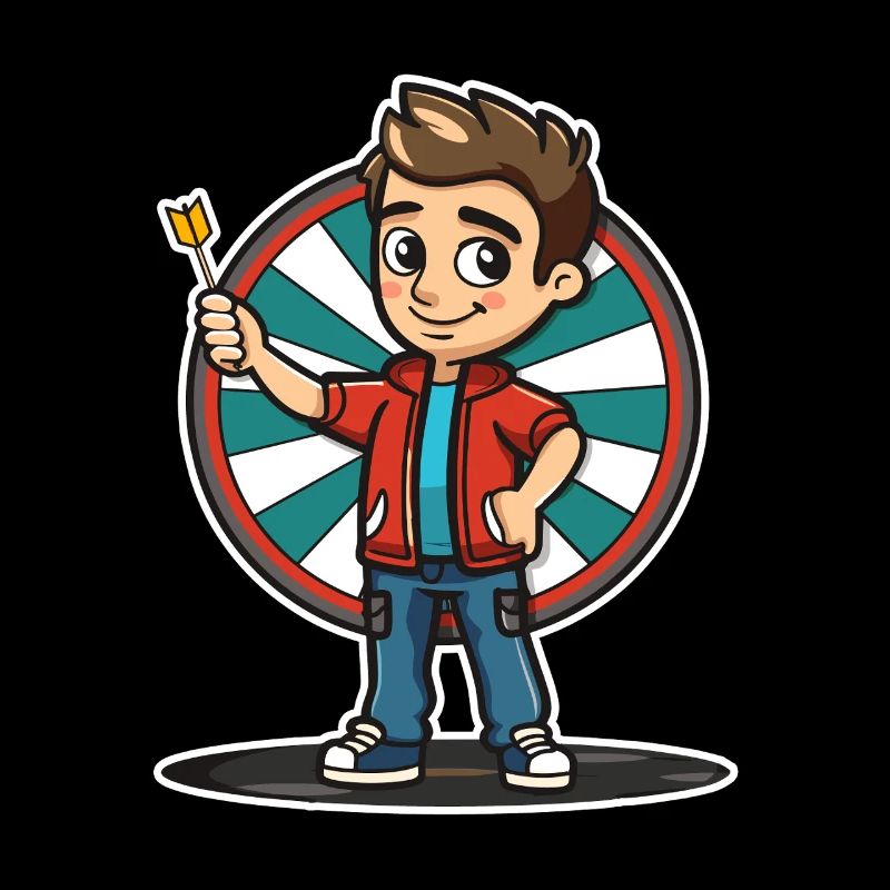 Darts Player Cartoon Style