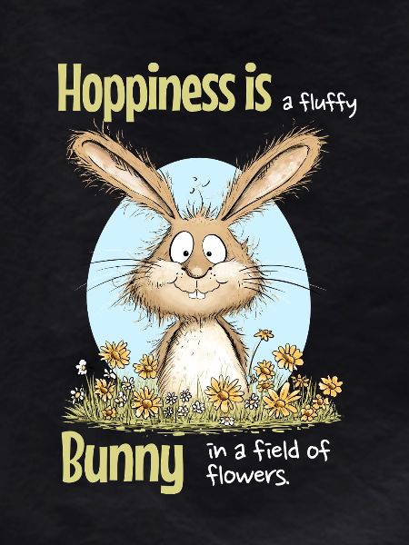 Bunny Easter Motif Saying Spring