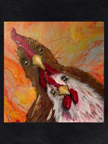 Rooster and chicken