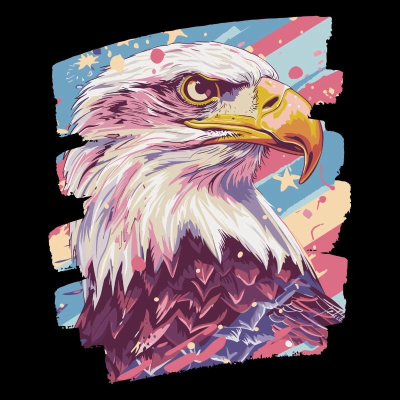 American flag with eagle