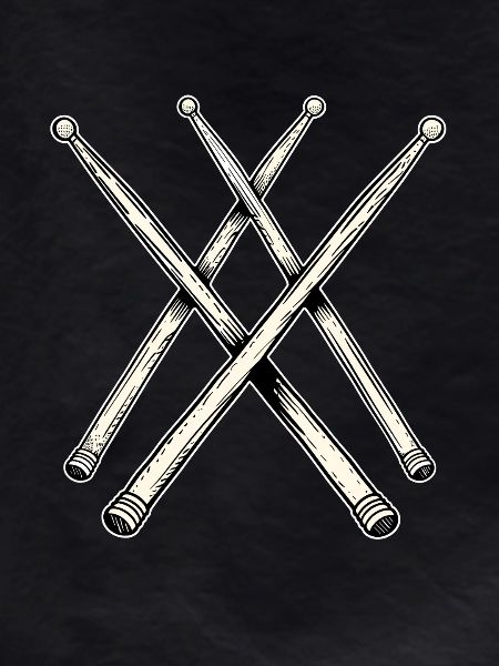 Drumsticks Line Art