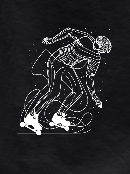 Roller Skater Line Art