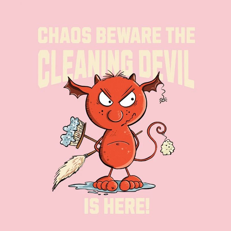Funny Cleaning Devil Cleaning Cleaner Saying