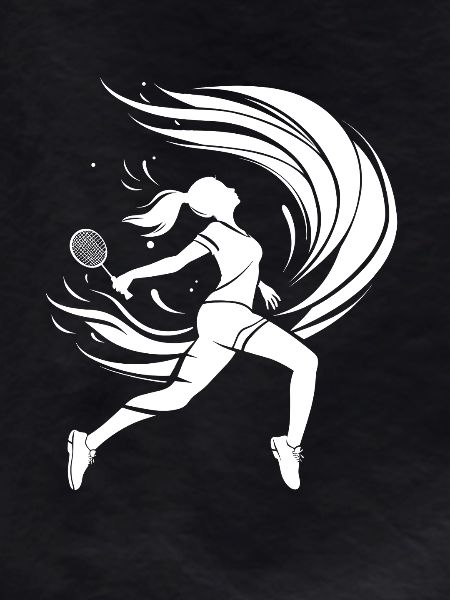 Badminton Player Drawing