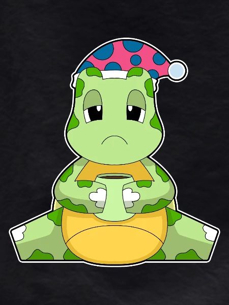 Turtle cup of coffee