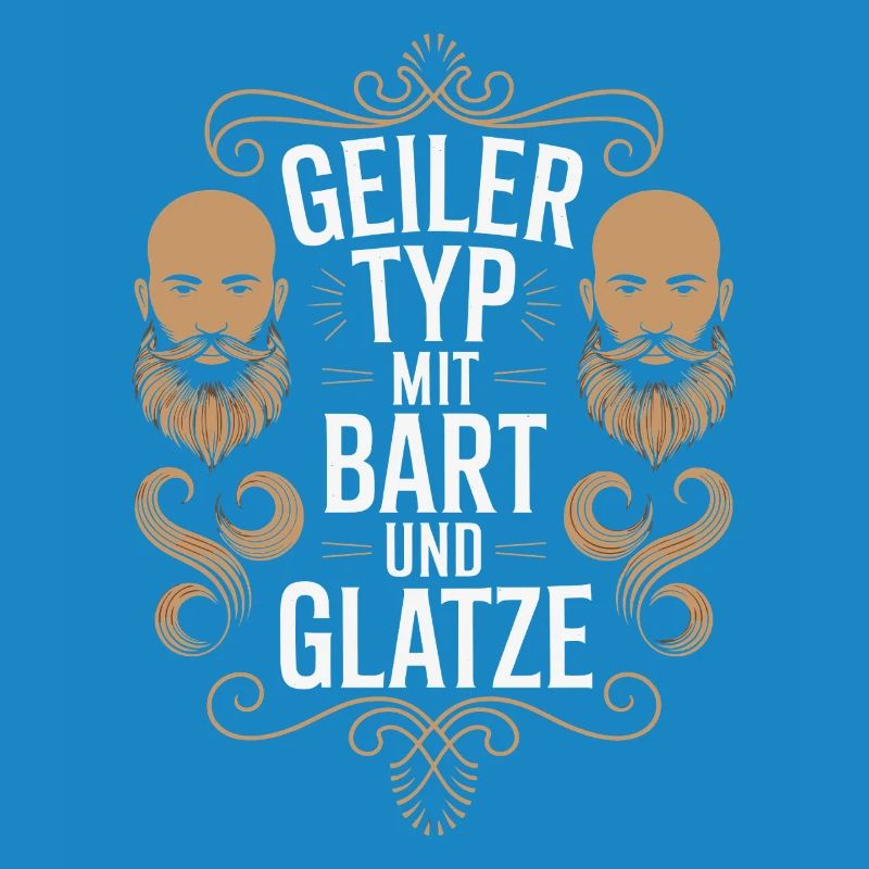 Geiler Typ Mit Bart & Glatze Glatzkopf Bartträger