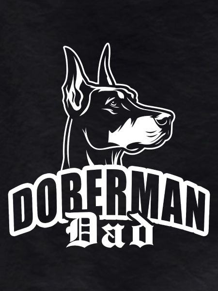 "Doberman Dad" with dog head
