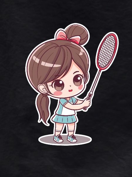 Badminton player comic