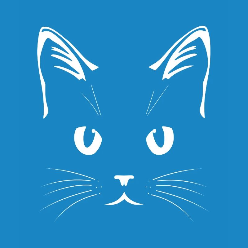 Visage de chat blanc – Conception d’art au trait