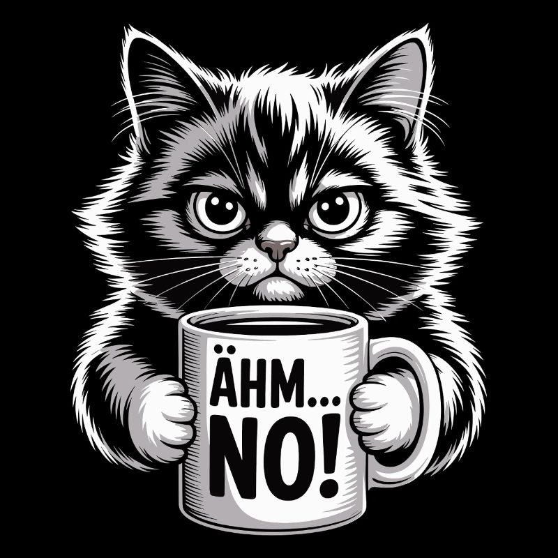 Um... Non! Chat à l’humour du café
