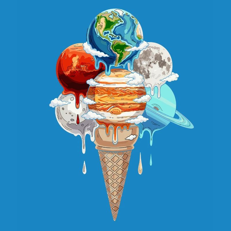 Planeten Eiscreme Kosmische Einskugel
