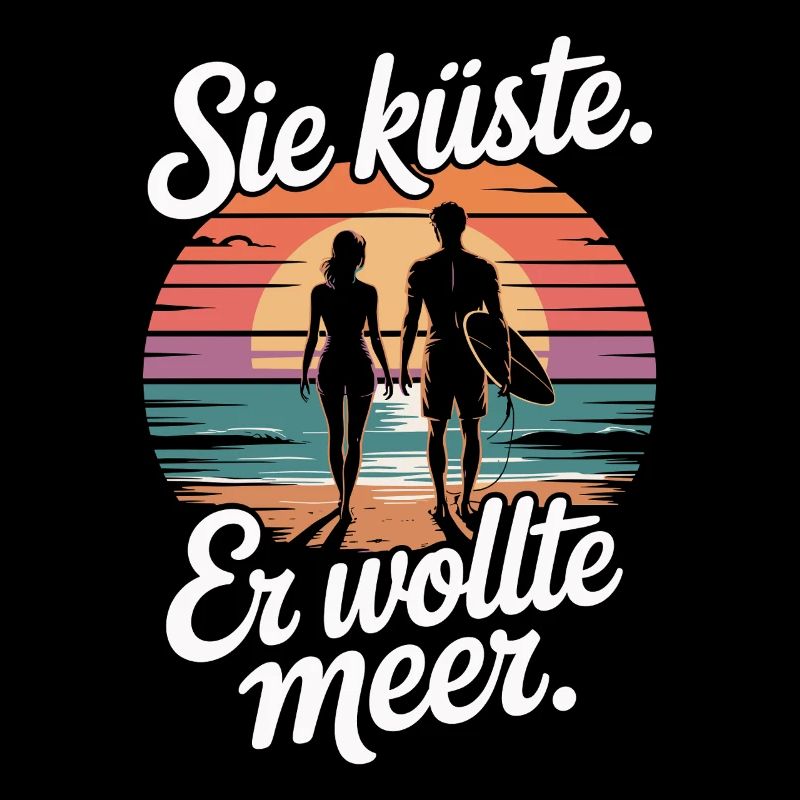 Sie Küste Er Wollte Meer Strand Liebe Welle Surfer