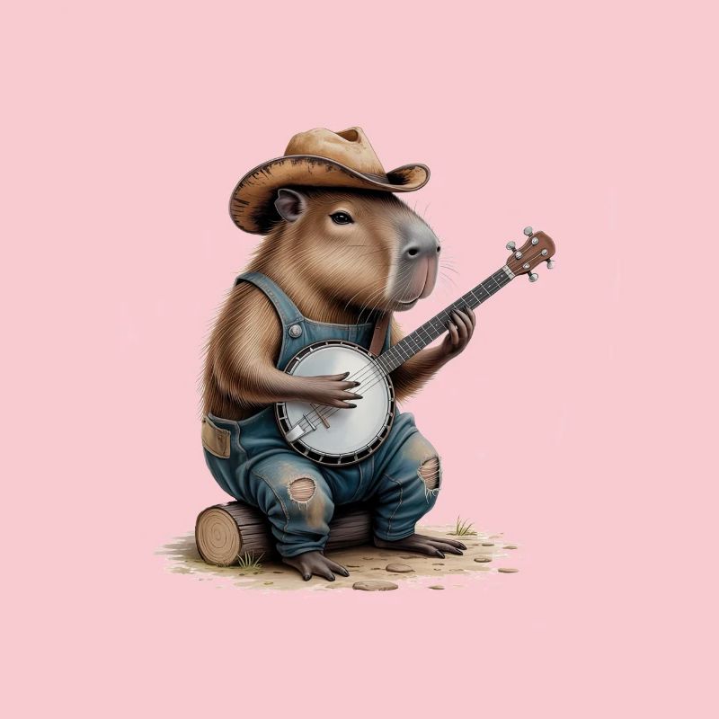 Cool Capybara Playing Banjo