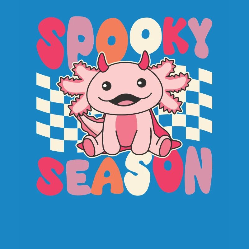 Axolotl Halloween Groovy Devil Saison effrayante