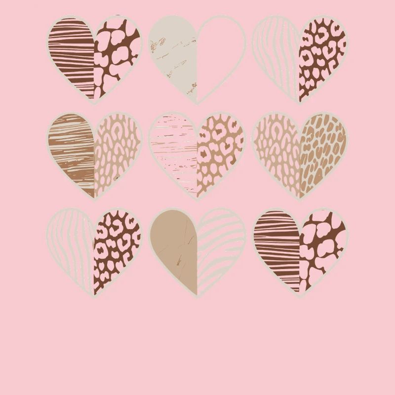 Leopard pattern heart design