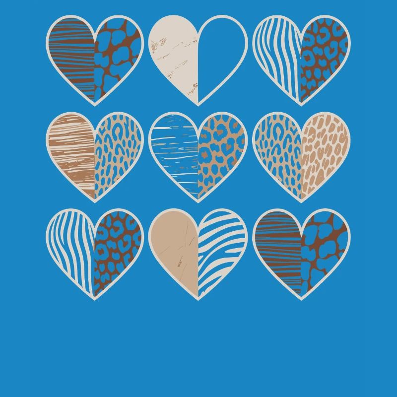 Leopard pattern heart design
