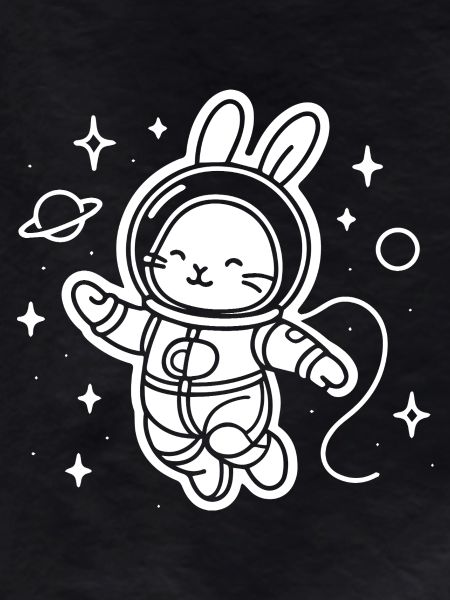 Space bunny in astronaut suit