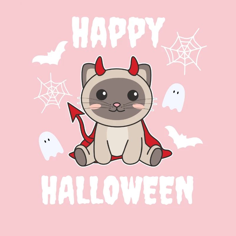 Siamese Cat Happy Halloween Devil Costume