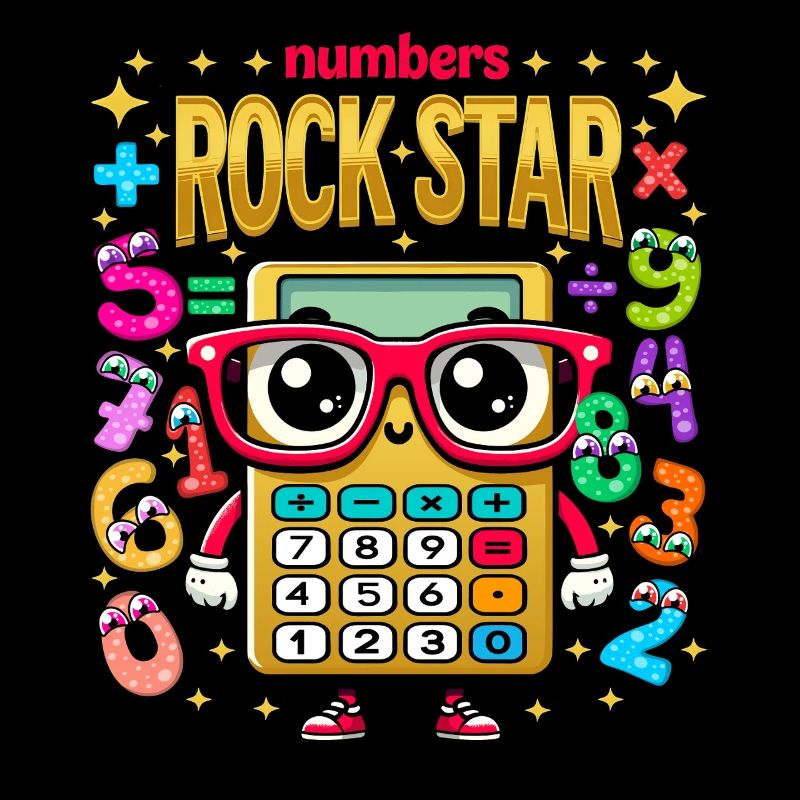 Number Day Rock Star Calculator Kid Design