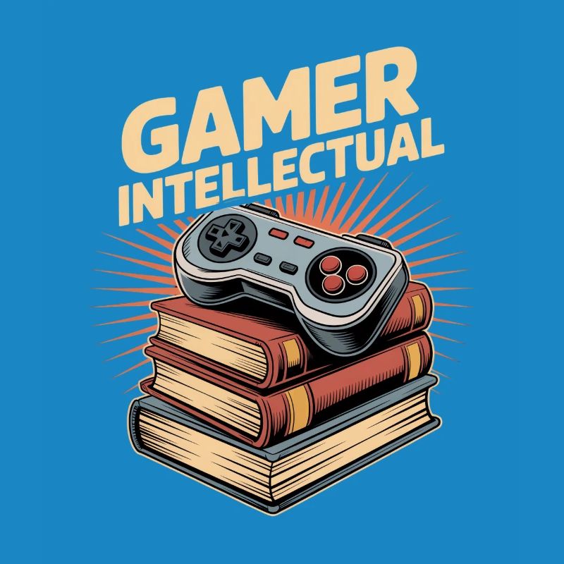 Gamer Intellectual Controller Book Stack